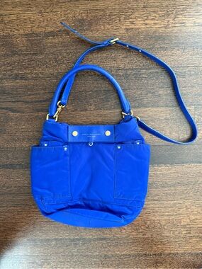 Marc by Marc Jacobs Royal Blue Nylon Shoulder Bag with Crossbody Strap